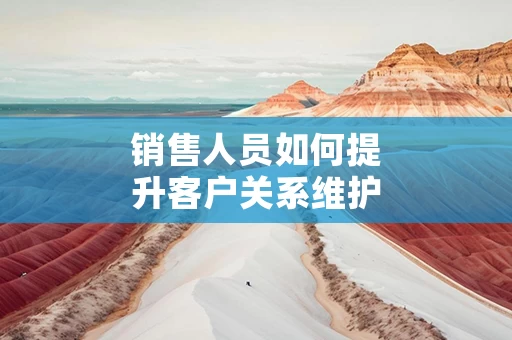 销售人员如何提升客户关系维护能力