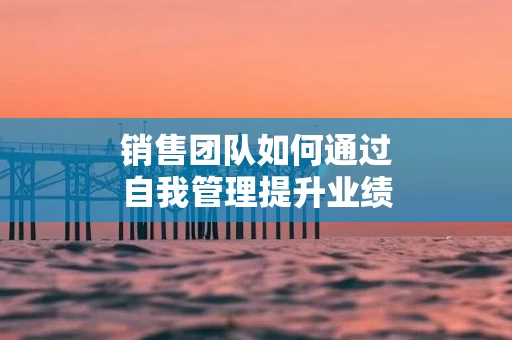 销售团队如何通过自我管理提升业绩