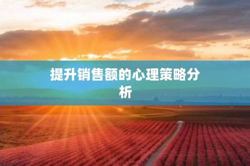 提升销售额的心理策略分析