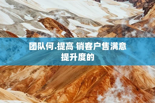 团队何.提高 销客户售满意提升度的
