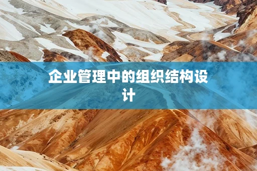 企业管理中的组织结构设计