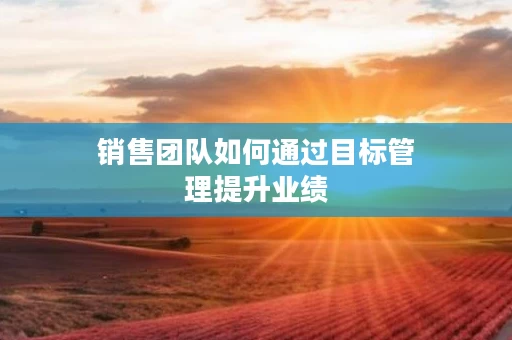 销售团队如何通过目标管理提升业绩