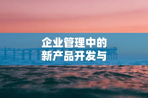 企业管理中的新产品开发与市场推广