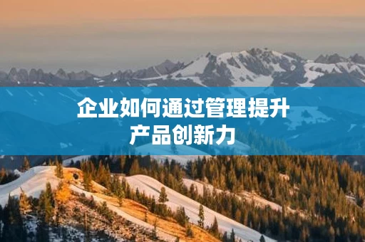 企业如何通过管理提升产品创新力