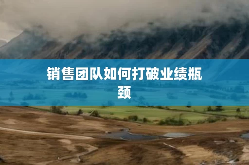 销售团队如何打破业绩瓶颈