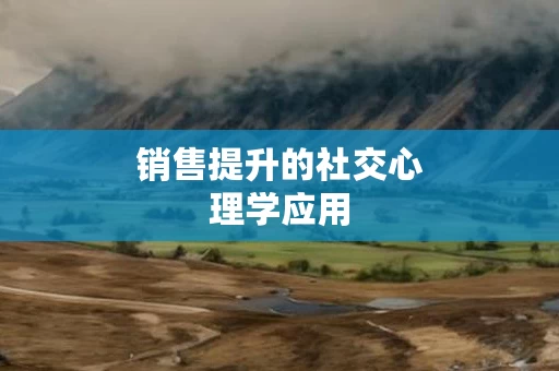 销售提升的社交心理学应用