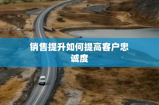 销售提升如何提高客户忠诚度