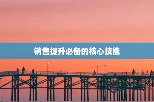 销售提升必备的核心技能
