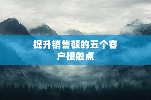 提升销售额的五个客户接触点