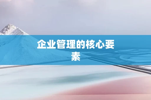 企业管理的核心要素