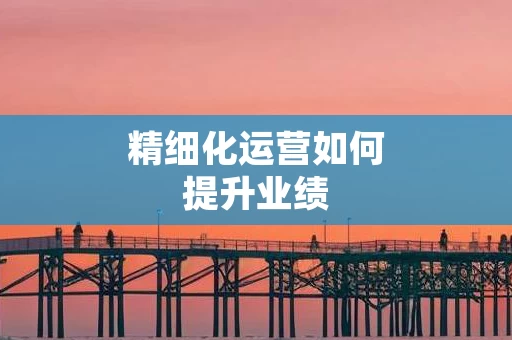 精细化运营如何提升业绩
