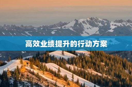 高效业绩提升的行动方案