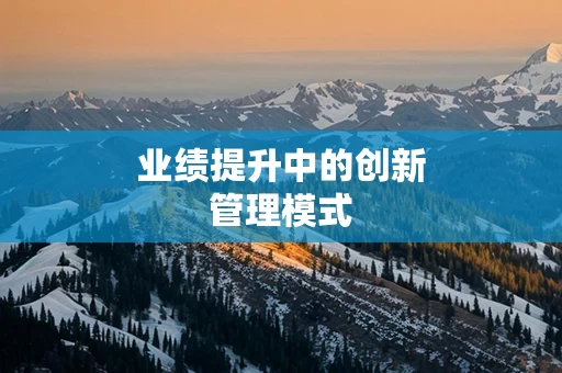 业绩提升中的创新管理模式