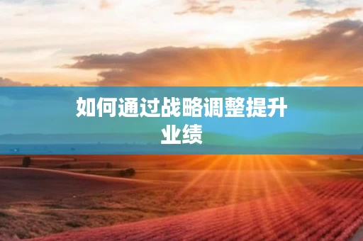 如何通过战略调整提升业绩