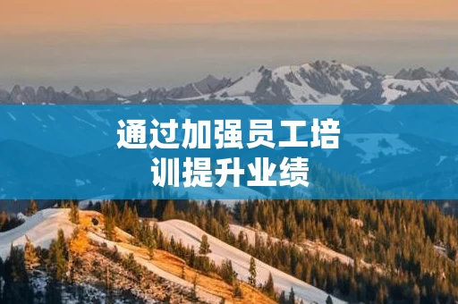 通过加强员工培训提升业绩
