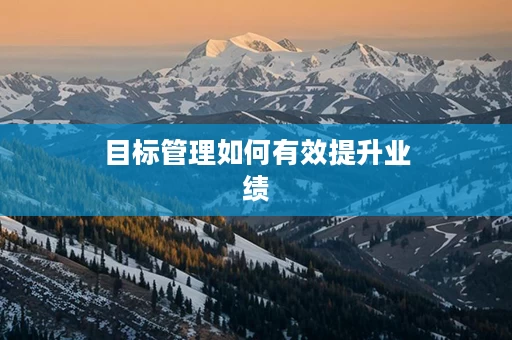 目标管理如何有效提升业绩