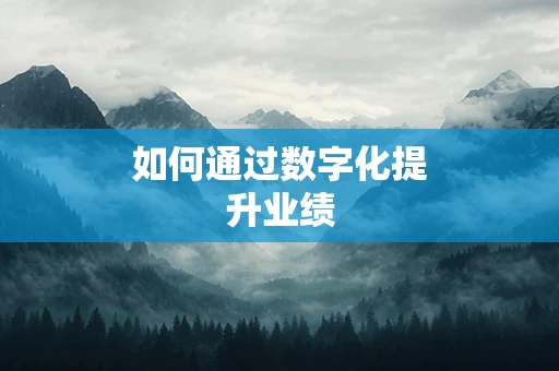 如何通过数字化提升业绩