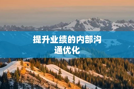 提升业绩的内部沟通优化