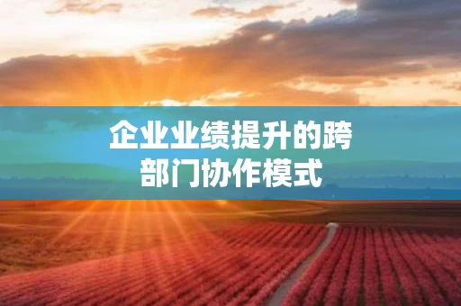 企业业绩提升的跨部门协作模式