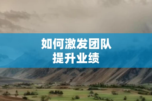 如何激发团队提升业绩