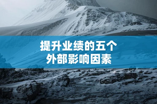 提升业绩的五个外部影响因素