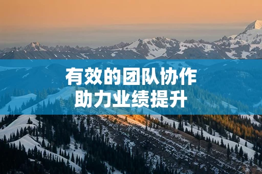 有效的团队协作助力业绩提升
