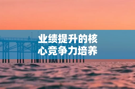 业绩提升的核心竞争力培养