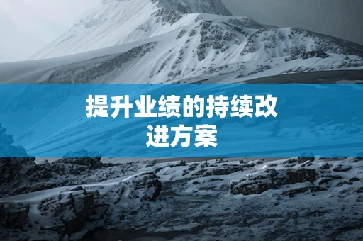 提升业绩的持续改进方案