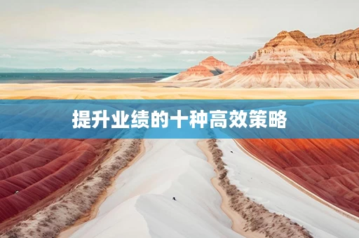 提升业绩的十种高效策略