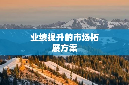业绩提升的市场拓展方案