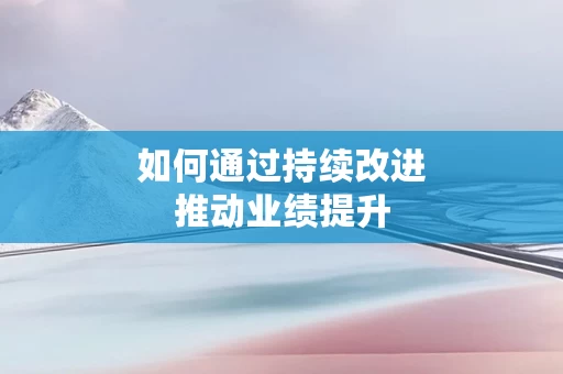 如何通过持续改进推动业绩提升
