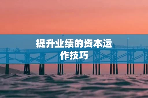 提升业绩的资本运作技巧