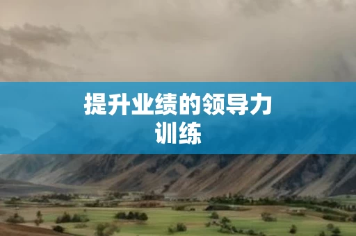 提升业绩的领导力训练