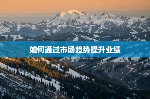 如何通过市场趋势提升业绩