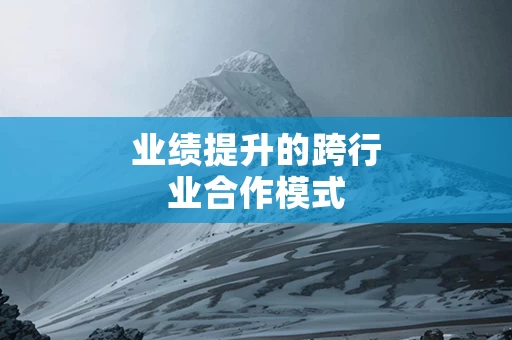 业绩提升的跨行业合作模式