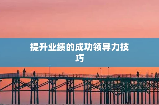 提升业绩的成功领导力技巧