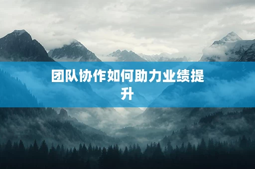 团队协作如何助力业绩提升